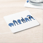 Blue Dog Hintern Rechteckiger Pappuntersetzer (angewinkelt)