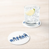 Blue Dog Hintern Runder Pappuntersetzer (Vor Ort)