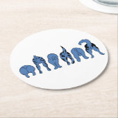 Blue Dog Hintern Runder Pappuntersetzer (Angewinkelt)