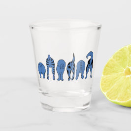 Blue Dog Hintern Schnapsglas