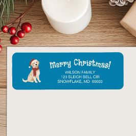 Blue Dog Illustration Frohe Weihnachtsadresse