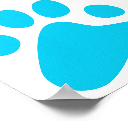 Blue Dog Paw Poster (Ecke)
