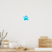 Blue Dog Paw Poster (Küche)