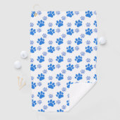 Blue Dog Paw Print Golfhandtuch (Insitu)