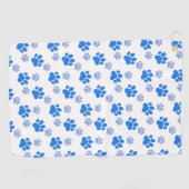 Blue Dog Paw Print Golfhandtuch (Horizontal)