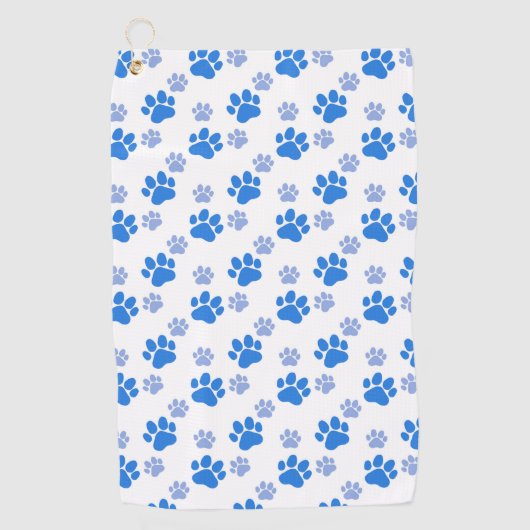 Blue Dog Paw Print Golfhandtuch (Vorderseite)