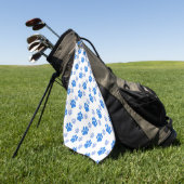 Blue Dog Paw Print Golfhandtuch (Gras)