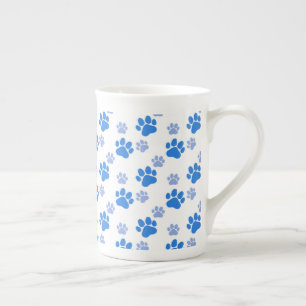 Blue Dog Paw Print Simple Animal Lover Welpen Porzellantasse
