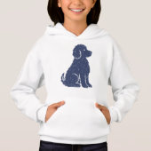 Blue Dog Silhouette Minimal Art Hoodie (Vorderseite)
