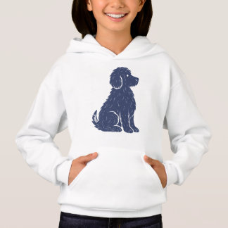 Blue Dog Silhouette Minimal Art Hoodie