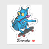 Blue dog skater aufkleber (Blatt)