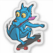 Blue dog skater aufkleber (Vorderseite)
