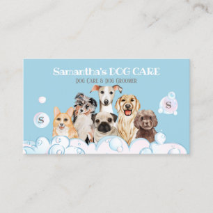 Blue Dog Spa Salon Bubble Bade Grooming Visitenkarte