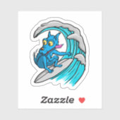 Blue dog surfer aufkleber (Blatt)