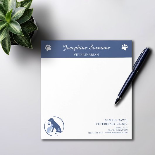 Blue Dog und Cat Logo mit einer benutzerdefinierte Notizblock