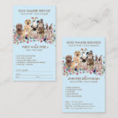 Blue Dog Walker Service Kostenloser Name des Gesch Visitenkarte (Vorne/Hinten)