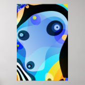 Blue Doggy - Sailor Fraktal Art Poster (Vorne)