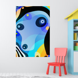 Blue Doggy - Sailor Fraktal Art Poster