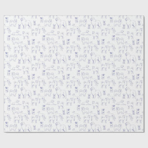 Blue Dogs Pattern Geschenkpapier