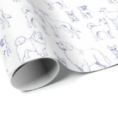Blue Dogs Pattern Geschenkpapier (Rolleneckpunkt)