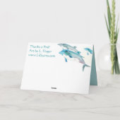 Blue Dolphin Art Funny Danke Karten (Rückseite)