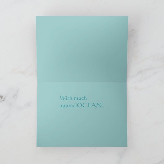 Blue Dolphin Art Funny Danke Karten (Innenseite)