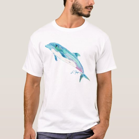 Blue Dolphin Art T Shirt Bekleidung (Vorderseite)