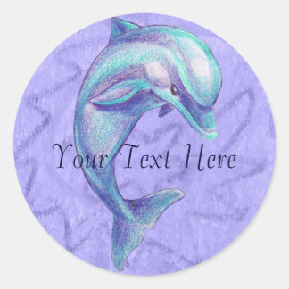 Blue-Dolphin-Aufkleber Runder Aufkleber