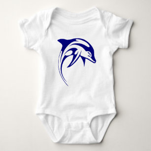 Blue Dolphin Baby Strampler