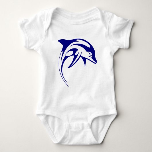 Blue Dolphin Baby Strampler (Vorderseite)