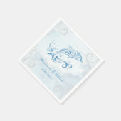 Blue Dolphin Brautparty Napkin Serviette (Ecke)