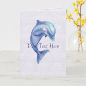 Blue Dolphin Grußkarte Karte (Gelbe Blume)