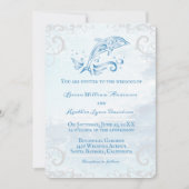 Blue Dolphin Hochzeitseinladung Einladung (Vorderseite)