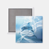 Blue-Dolphin-Magnet Magnet (Vorderseite/Rückseite)