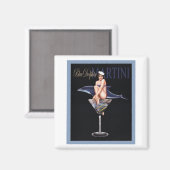 Blue Dolphin Martini Magnet (Vorderseite/Rückseite)