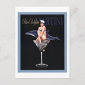 Blue Dolphin Martini Postkarte (Vorderseite)