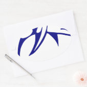 Blue Dolphin Ovaler Aufkleber (Umschlag)