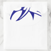 Blue Dolphin Ovaler Aufkleber (Tasche)