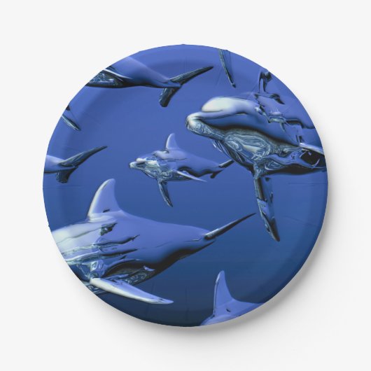 Blue Dolphin Pappteller (Vorderseite)