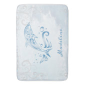 Blue Dolphin Personalisiert Bath Mat Badematte (Vorderseite Vertikal)