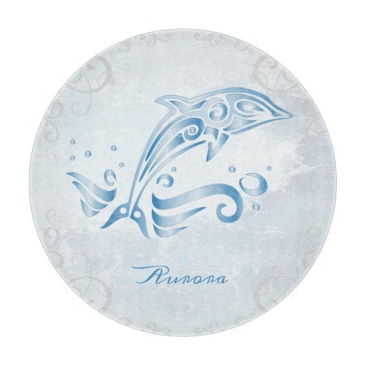 Blue Dolphin Personalisiert Cutting Board Schneidebrett (Vorderseite)