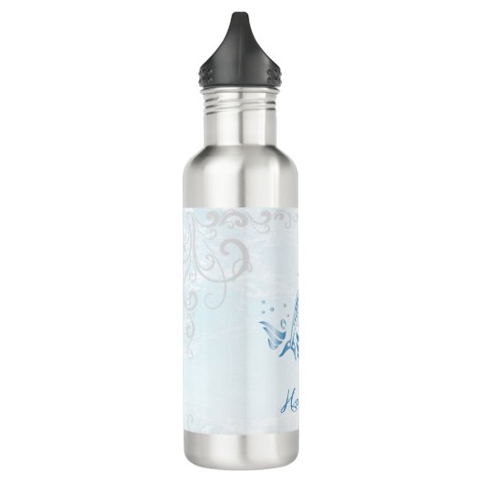 Blue Dolphin Personalisiert Edelstahlflasche (Links)