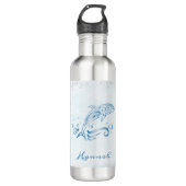 Blue Dolphin Personalisiert Edelstahlflasche (Vorderseite)