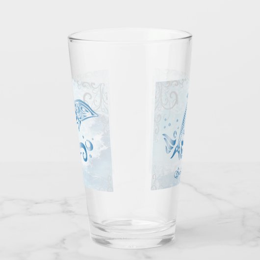 Blue Dolphin Personalisiert Glass Cup Glas (Rechts)