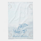 Blue Dolphin Personalisiert Kitchtuch Geschirrtuch (Vertikal)