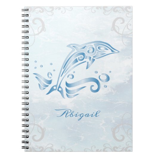 Blue Dolphin Personalisiert-Notebook Notizblock (Vorderseite)
