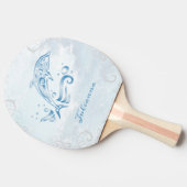 Blue Dolphin Personalisiert Ping Pong Paddle Tischtennis Schläger (Seitenansicht)