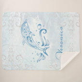 Blue Dolphin Personalisiert Sherpa Blanket Sherpadecke (Vorderseite (Horizontal))