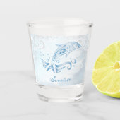 Blue Dolphin Personalisiert Shotglas Schnapsglas (Vorderseite)