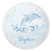 Blue Dolphin Personalisierte Keramik Knochen Keramikknauf (Vorderseite)